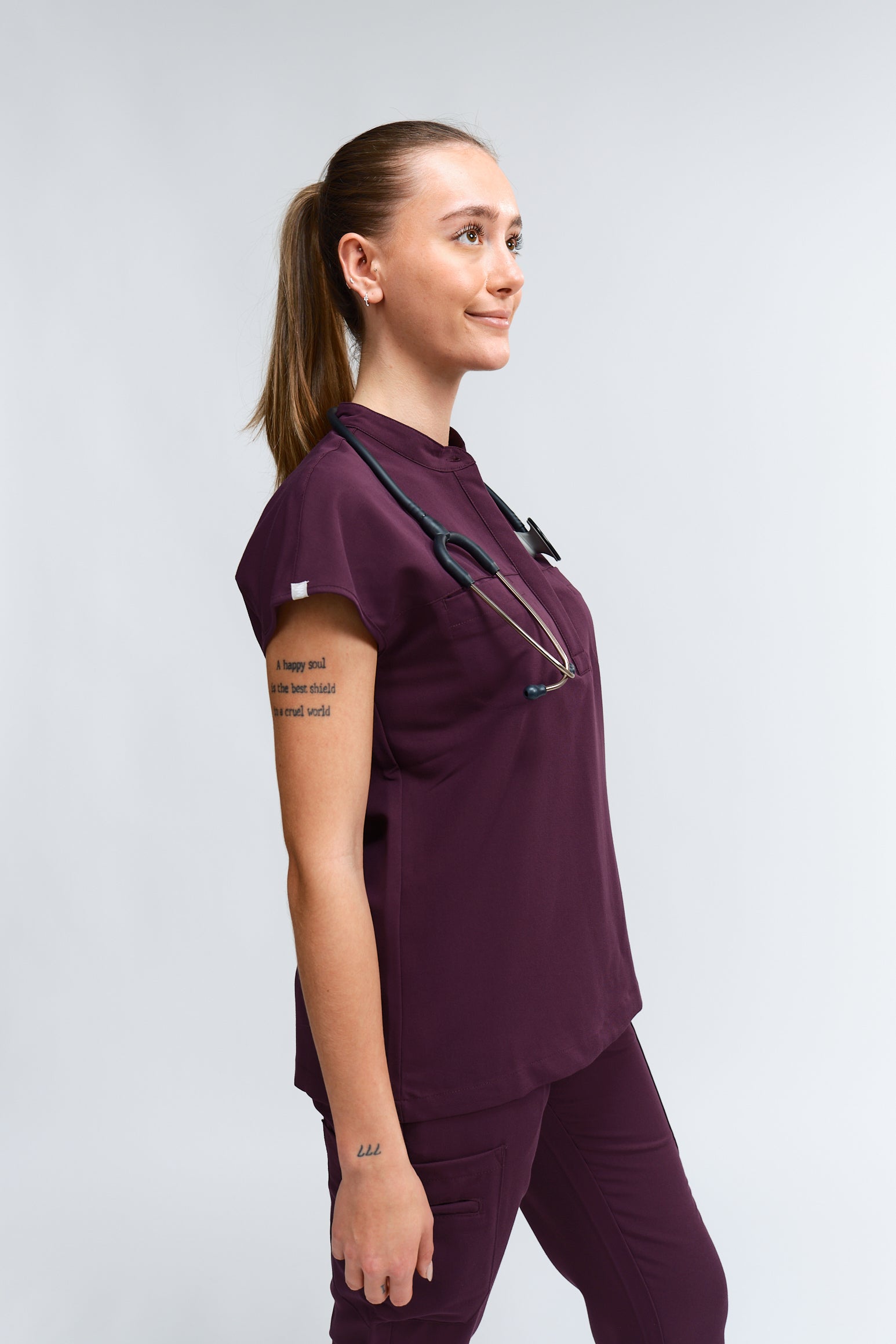 Ophelia Cap Sleeve Scrub Top - Royal Purple