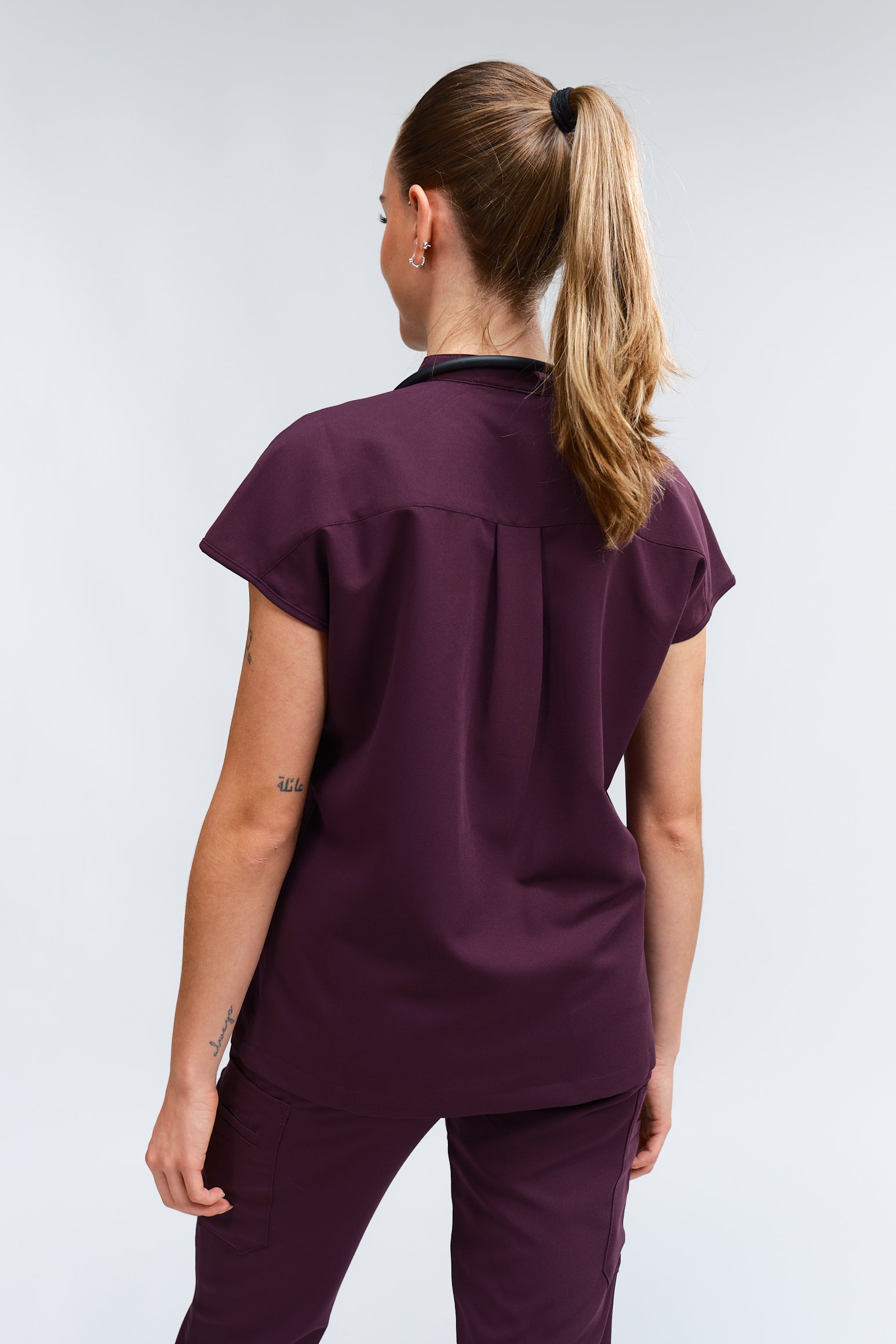 Ophelia Cap Sleeve Scrub Top - Royal Purple