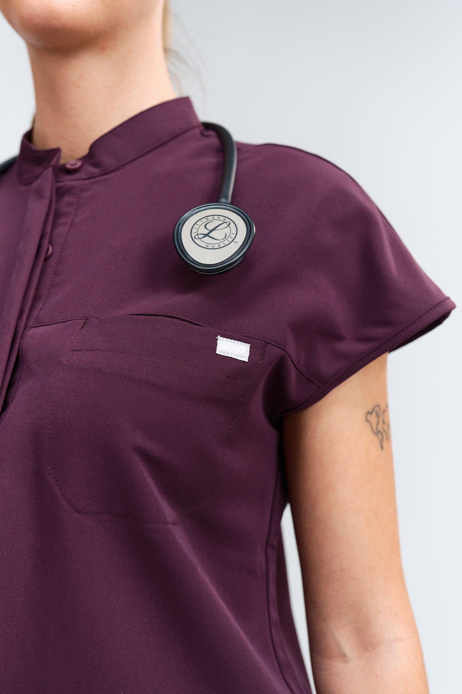 Ophelia Cap Sleeve Scrub Top - Royal Purple