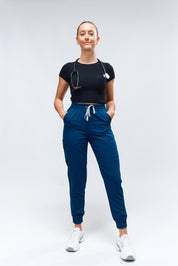 Anastasia Jogger Scrub Pants - Abyss Blue