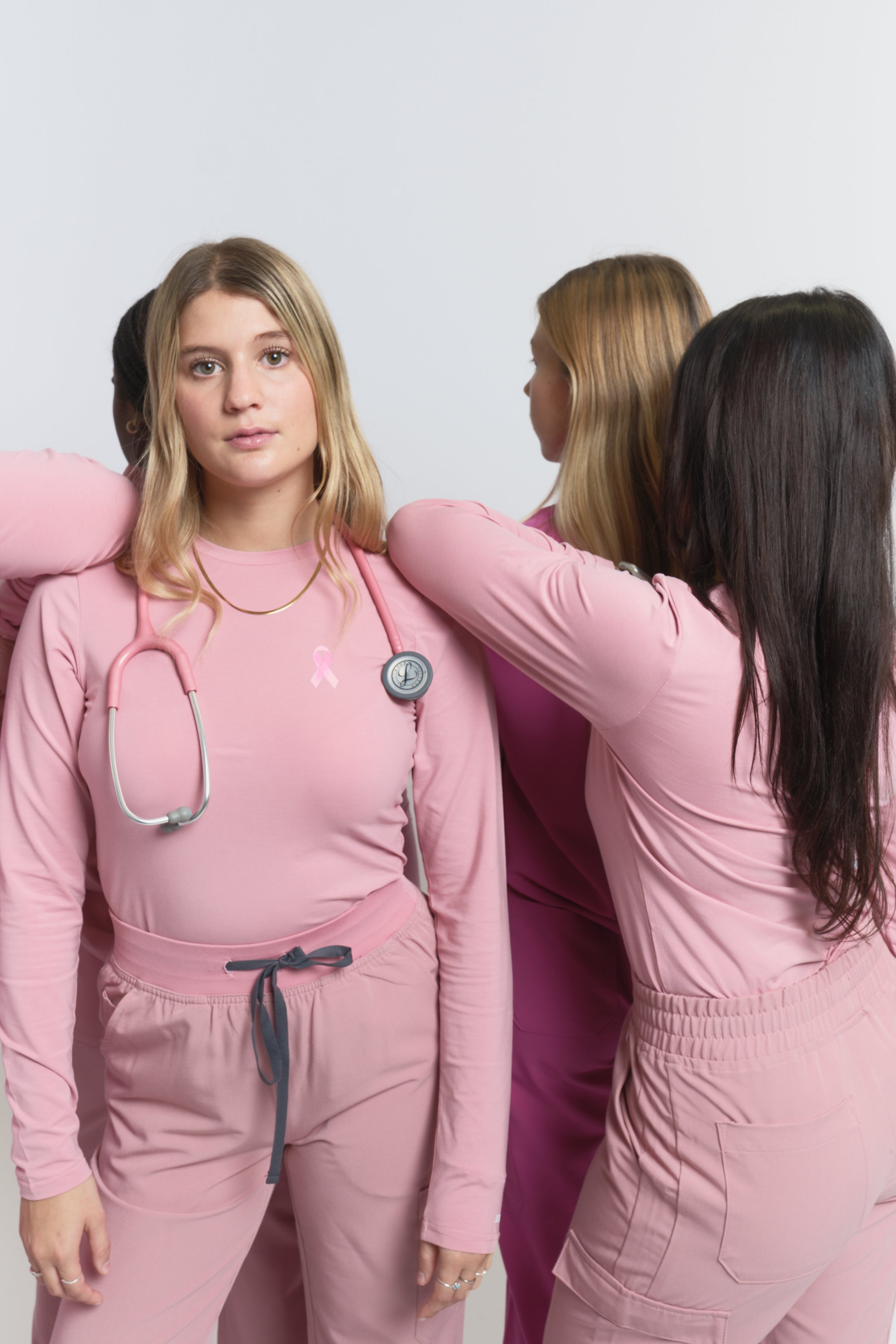 Amelia Longsleeve Underscrub - Rosewood - Breast Cancer Underscrub