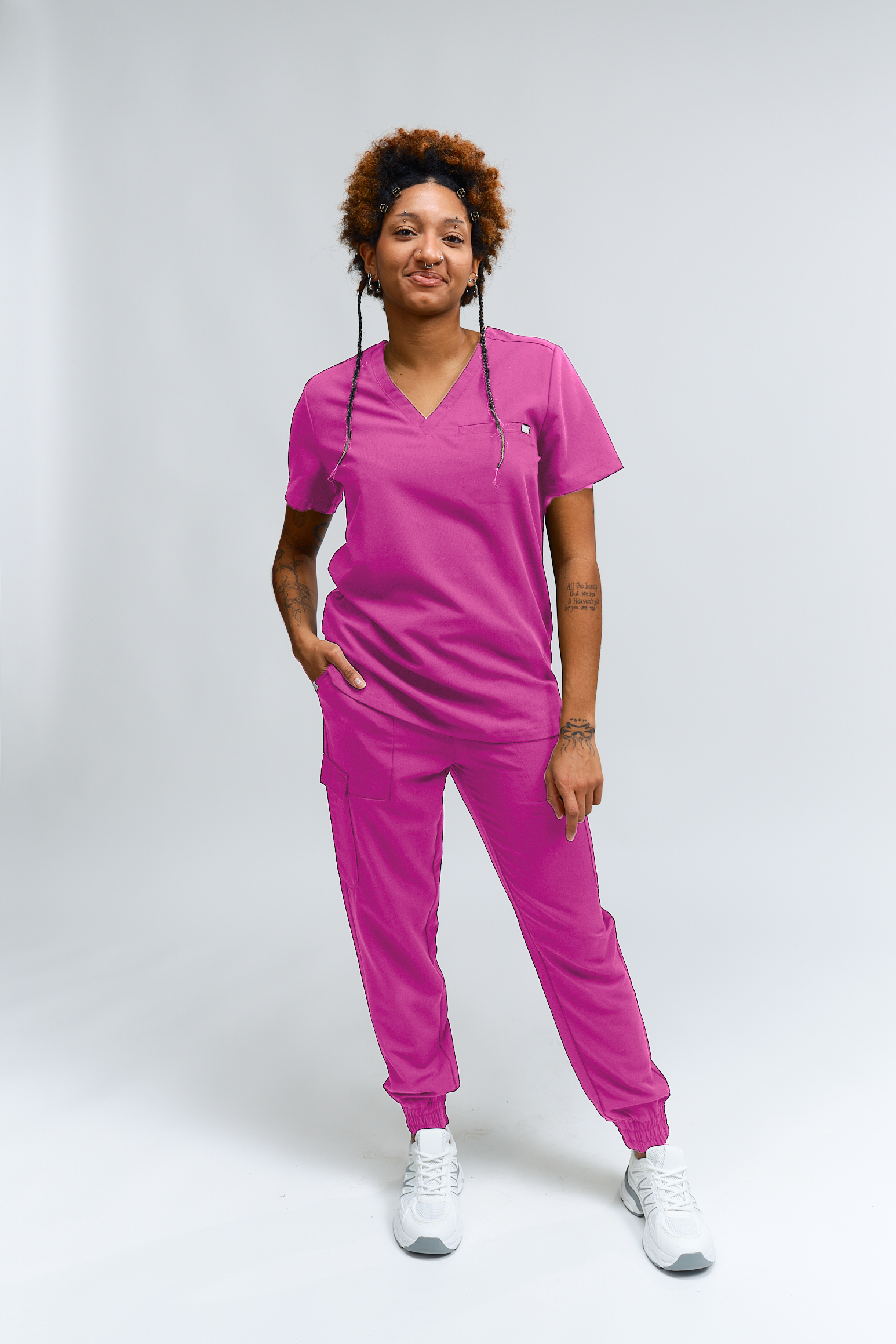 Olivia Scrub Top - Fuchsia