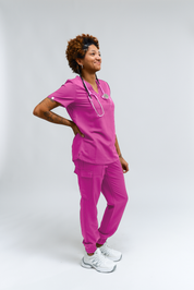Lydia Jogger Scrub Pants - Fuchsia
