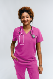 Olivia Scrub Top - Fuchsia
