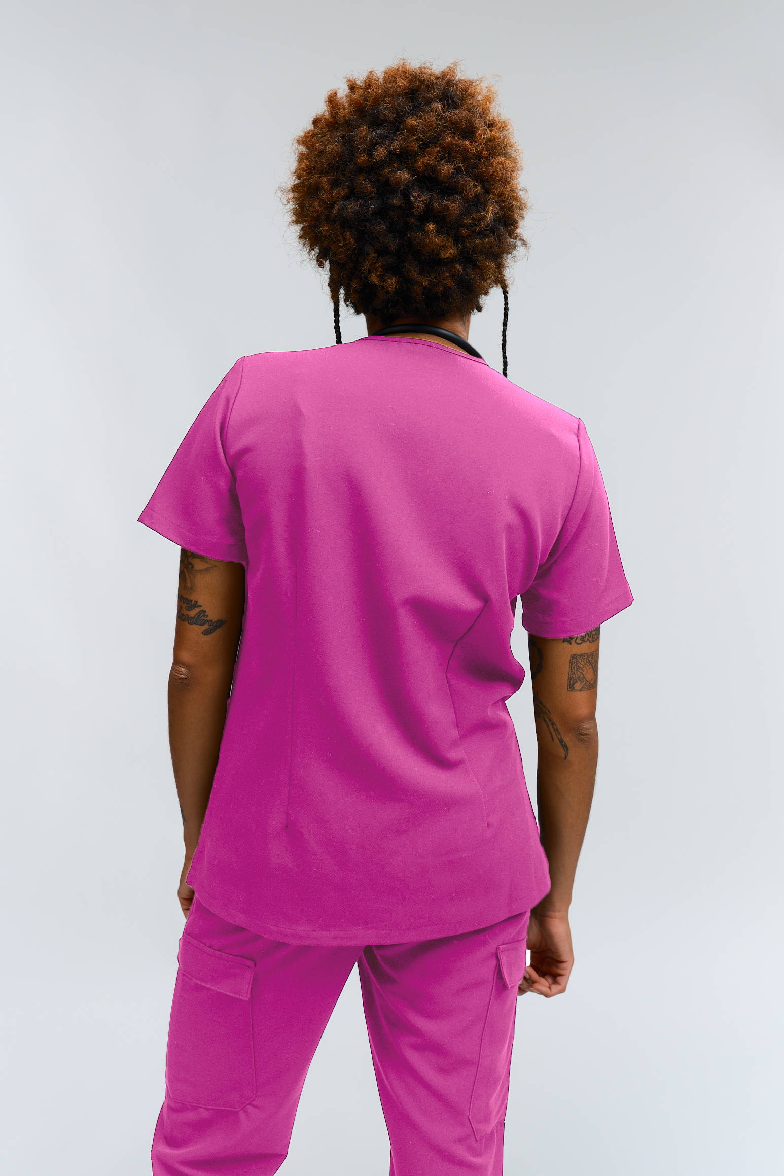 Olivia Scrub Top - Fuchsia