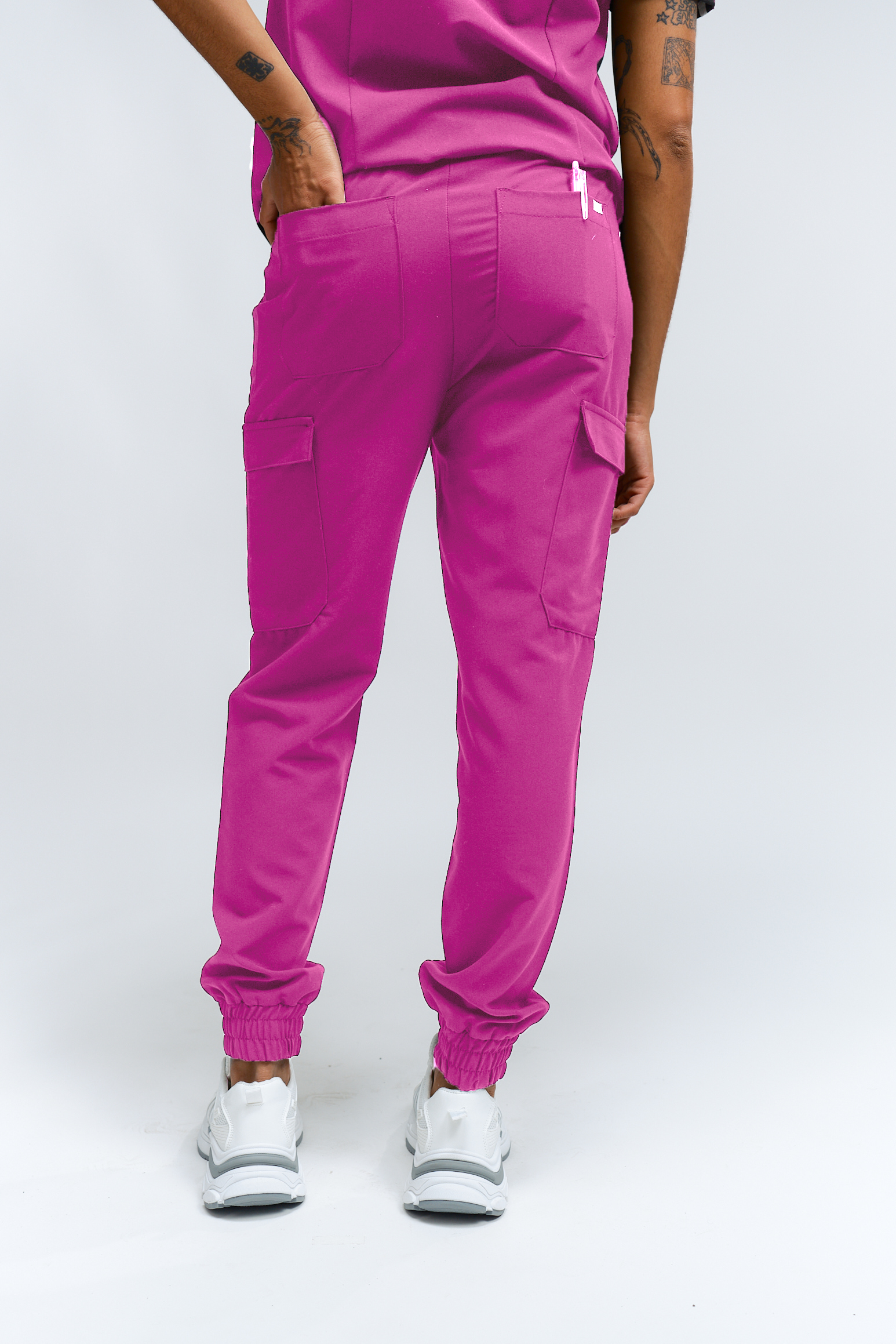 Lydia Jogger Scrub Pants - Fuchsia