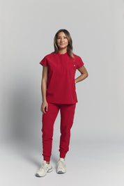 Anastasia Jogger Scrub Pants - Ruby Red