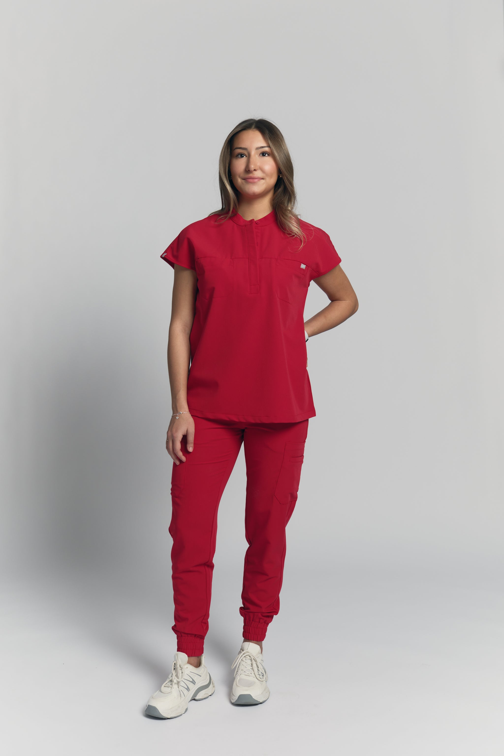 Anastasia Jogger Scrub Pants - Ruby Red