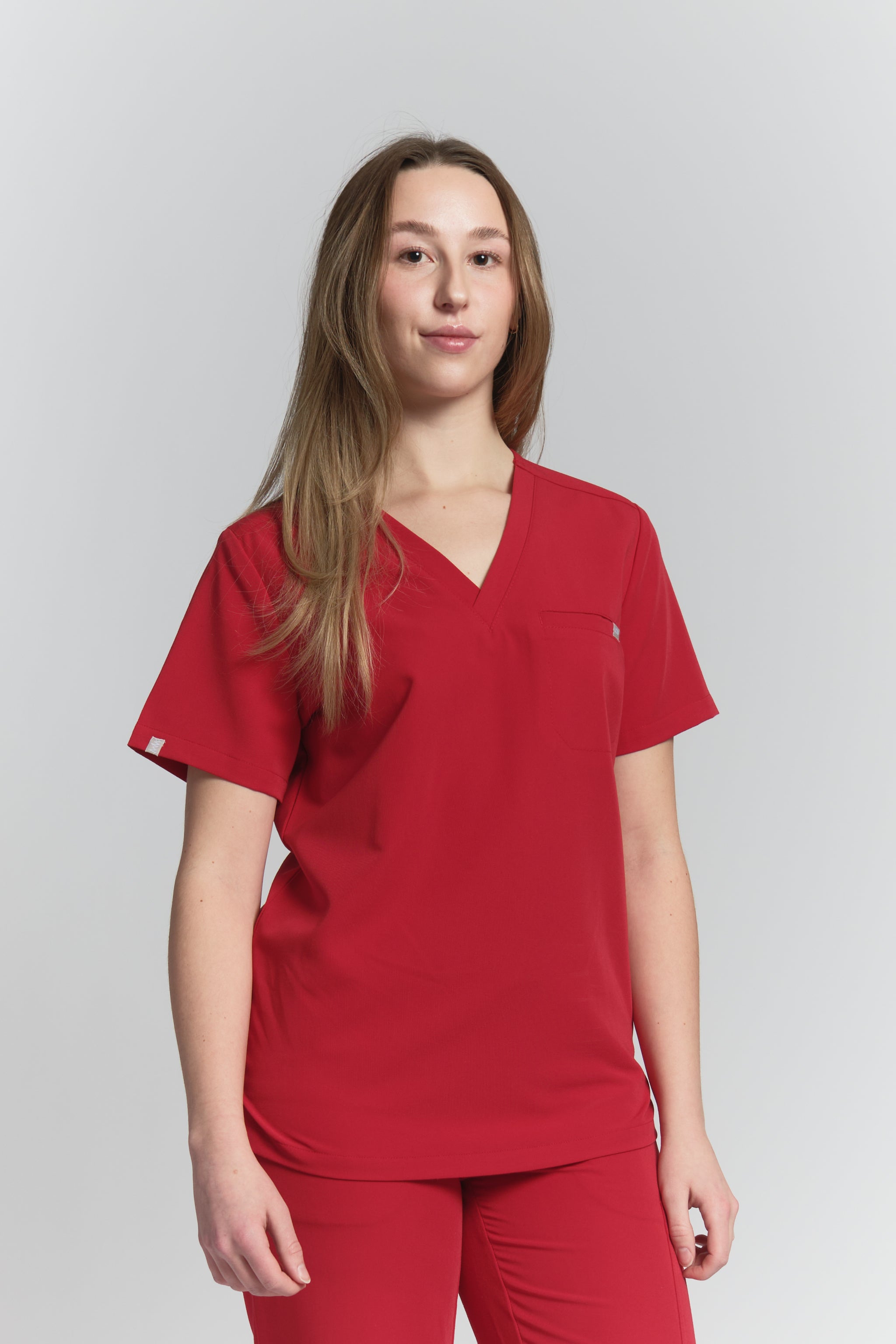 Olivia Scrub Top - Ruby Red