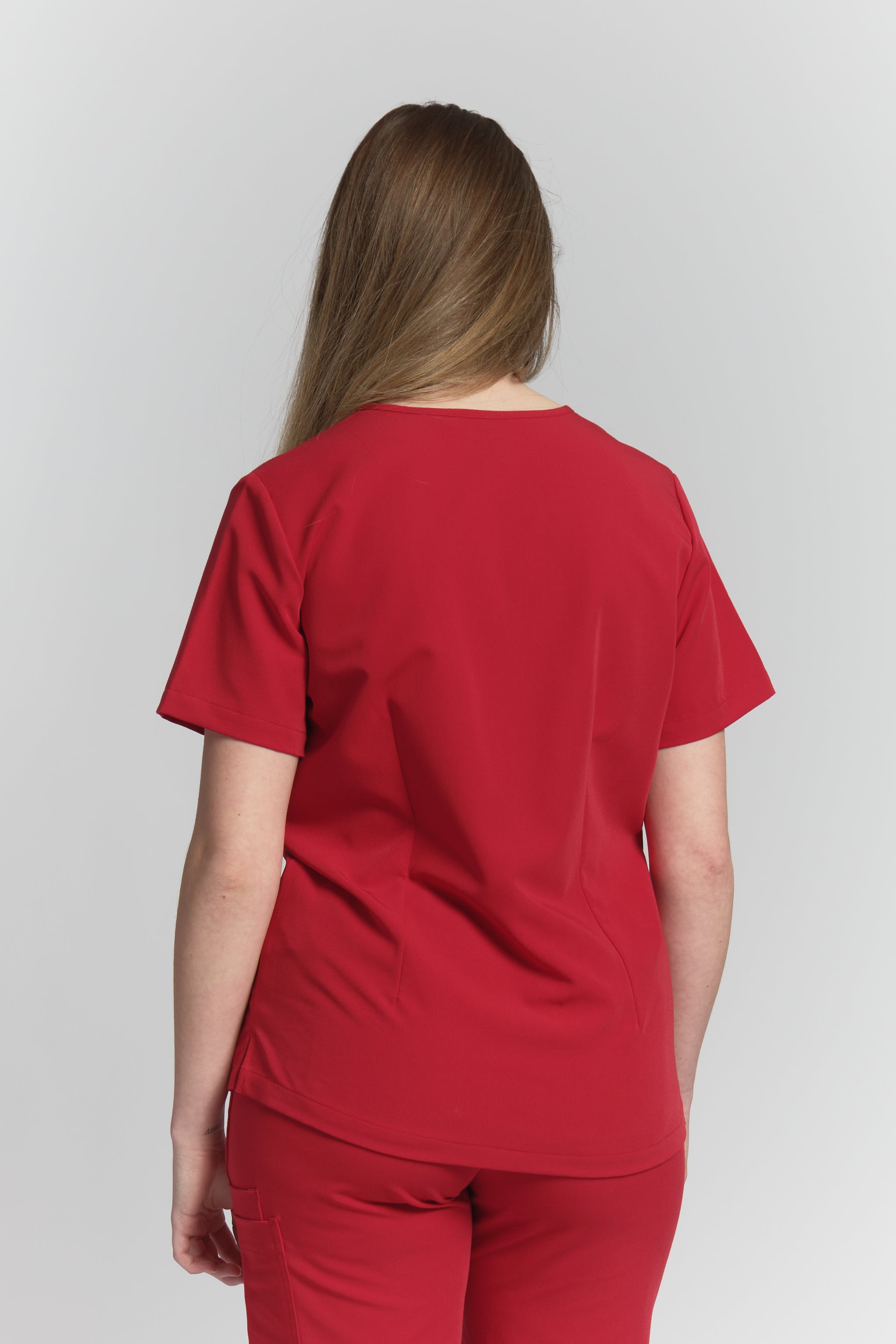 Olivia Scrub Top - Ruby Red