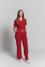 Olivia Scrub Top - Ruby Red