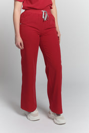 ACE Wide Leg Scrub Pants - Ruby Red
