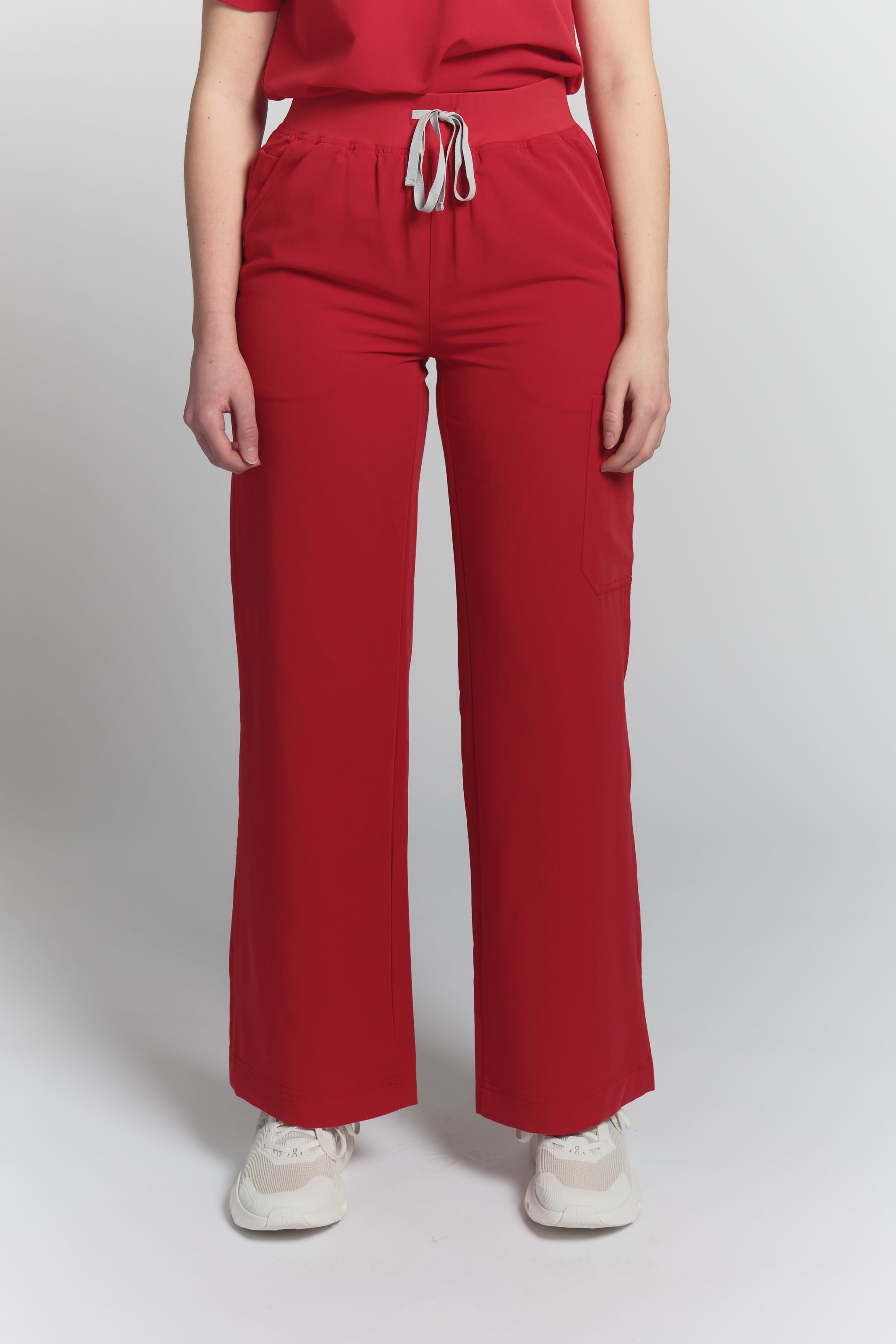 ACE Wide Leg Scrub Pants - Ruby Red