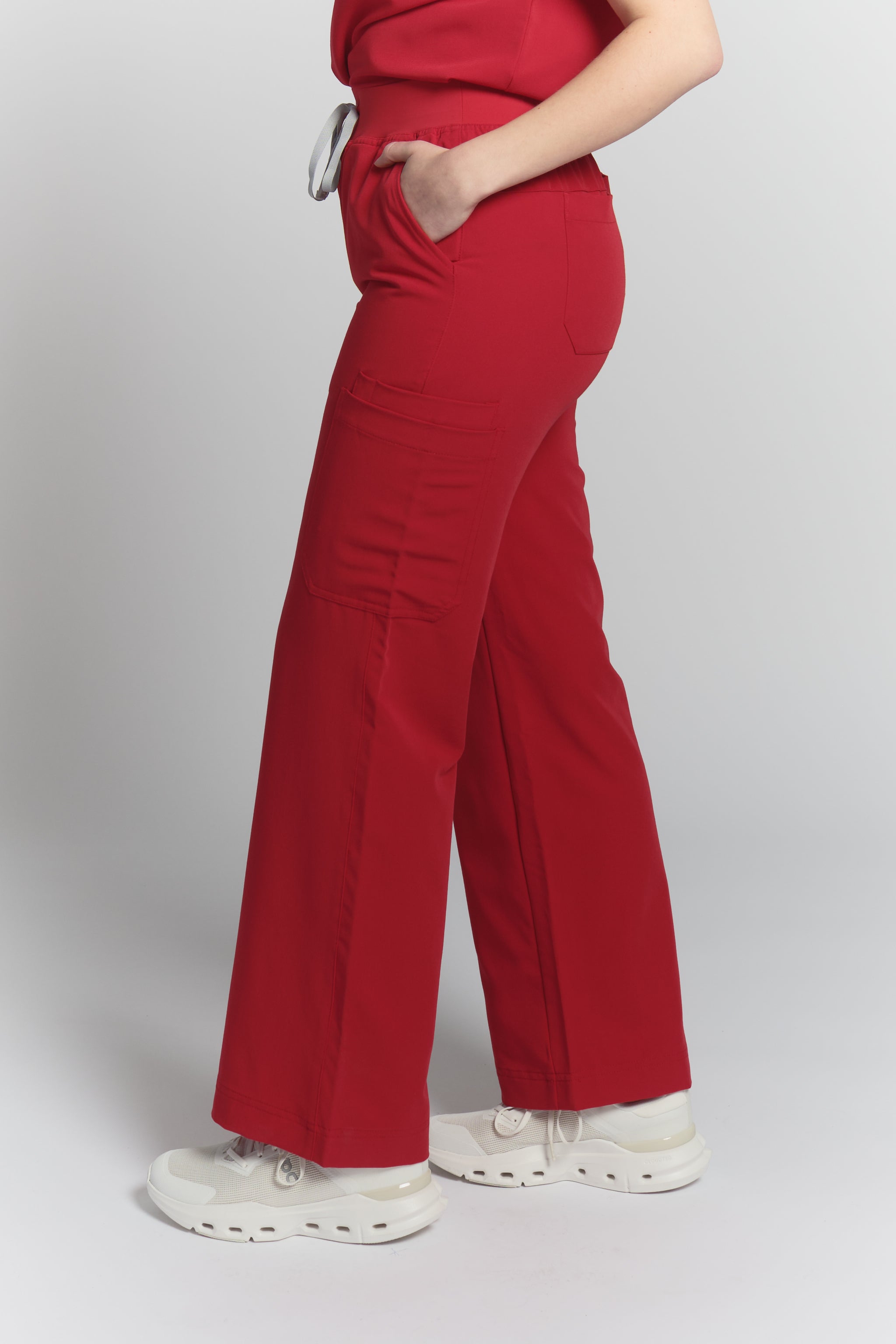 ACE Wide Leg Scrub Pants - Ruby Red