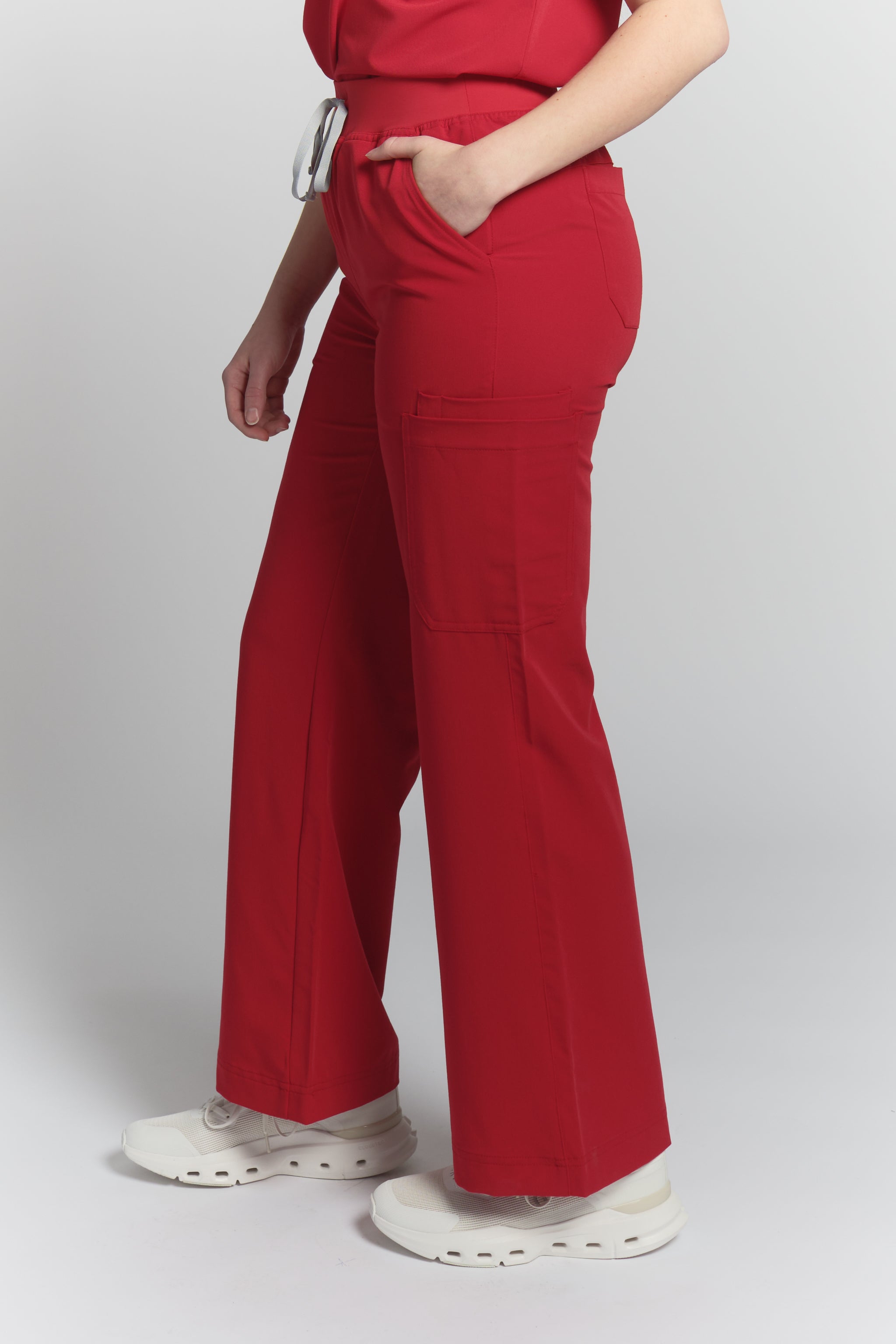 ACE Wide Leg Scrub Pants - Ruby Red