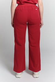 ACE Wide Leg Scrub Pants - Ruby Red