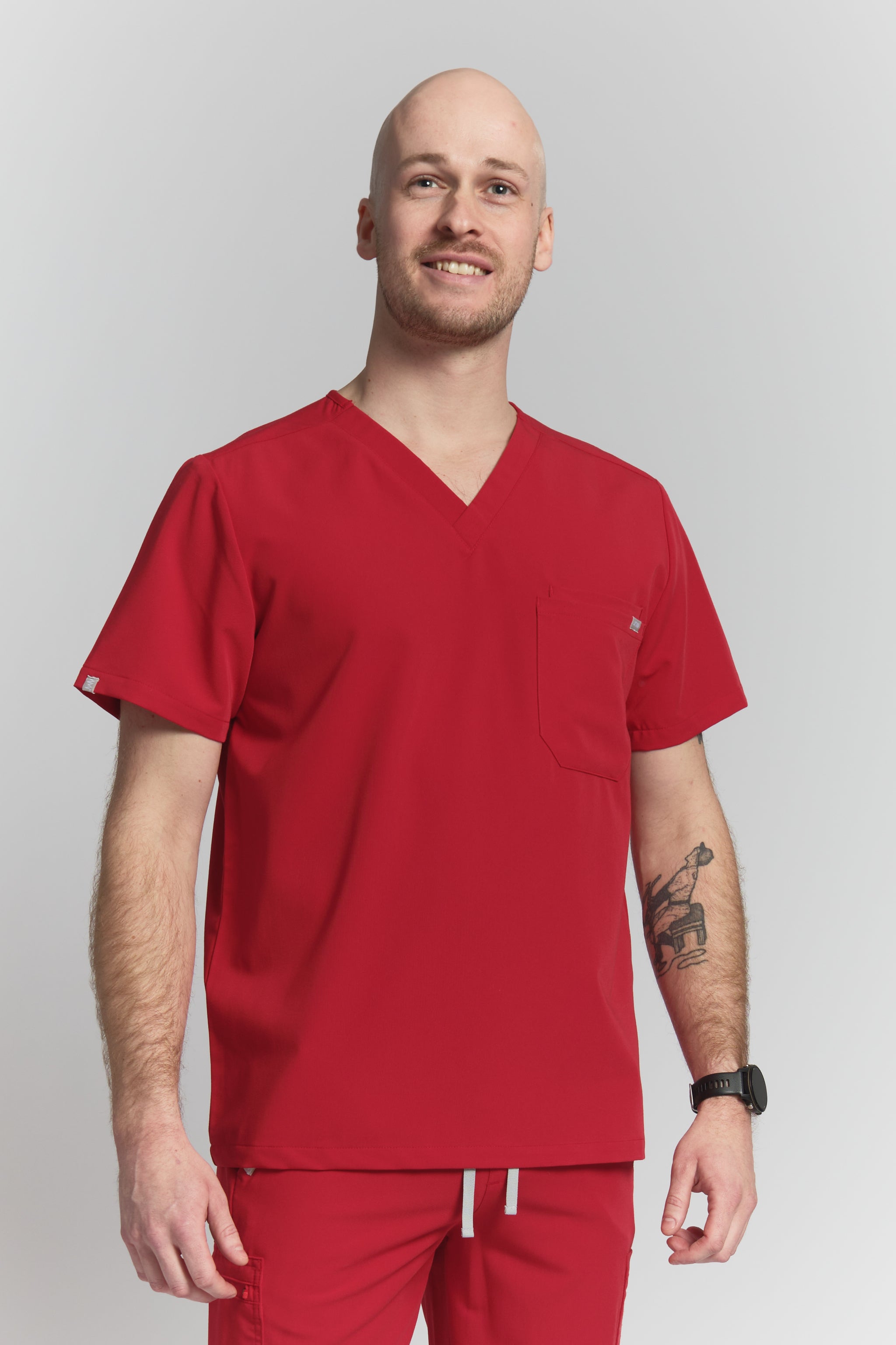 Liam Scrub Top - Ruby Red