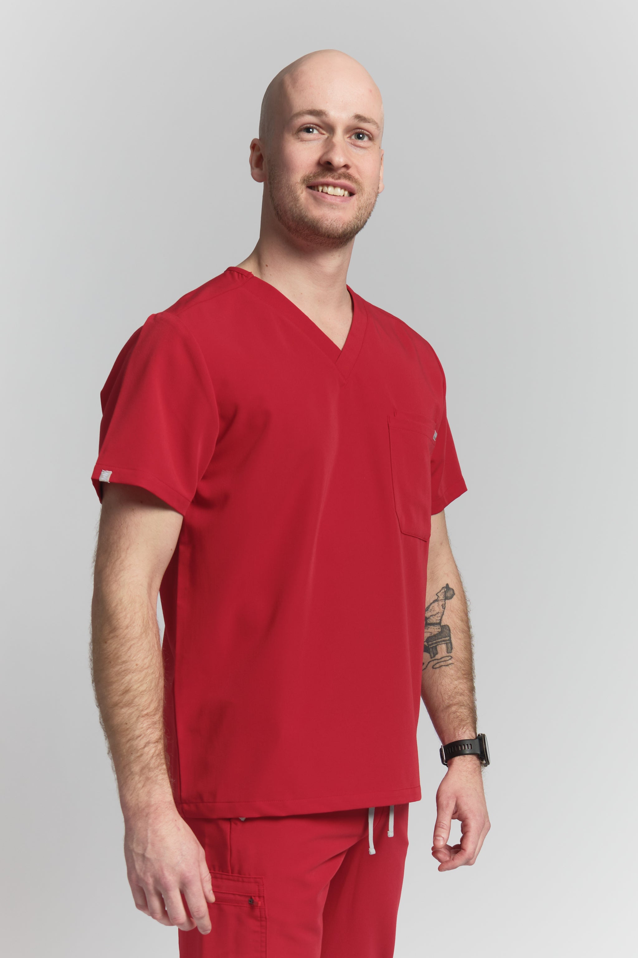 Liam Scrub Top - Ruby Red