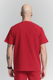 Liam Scrub Top - Ruby Red
