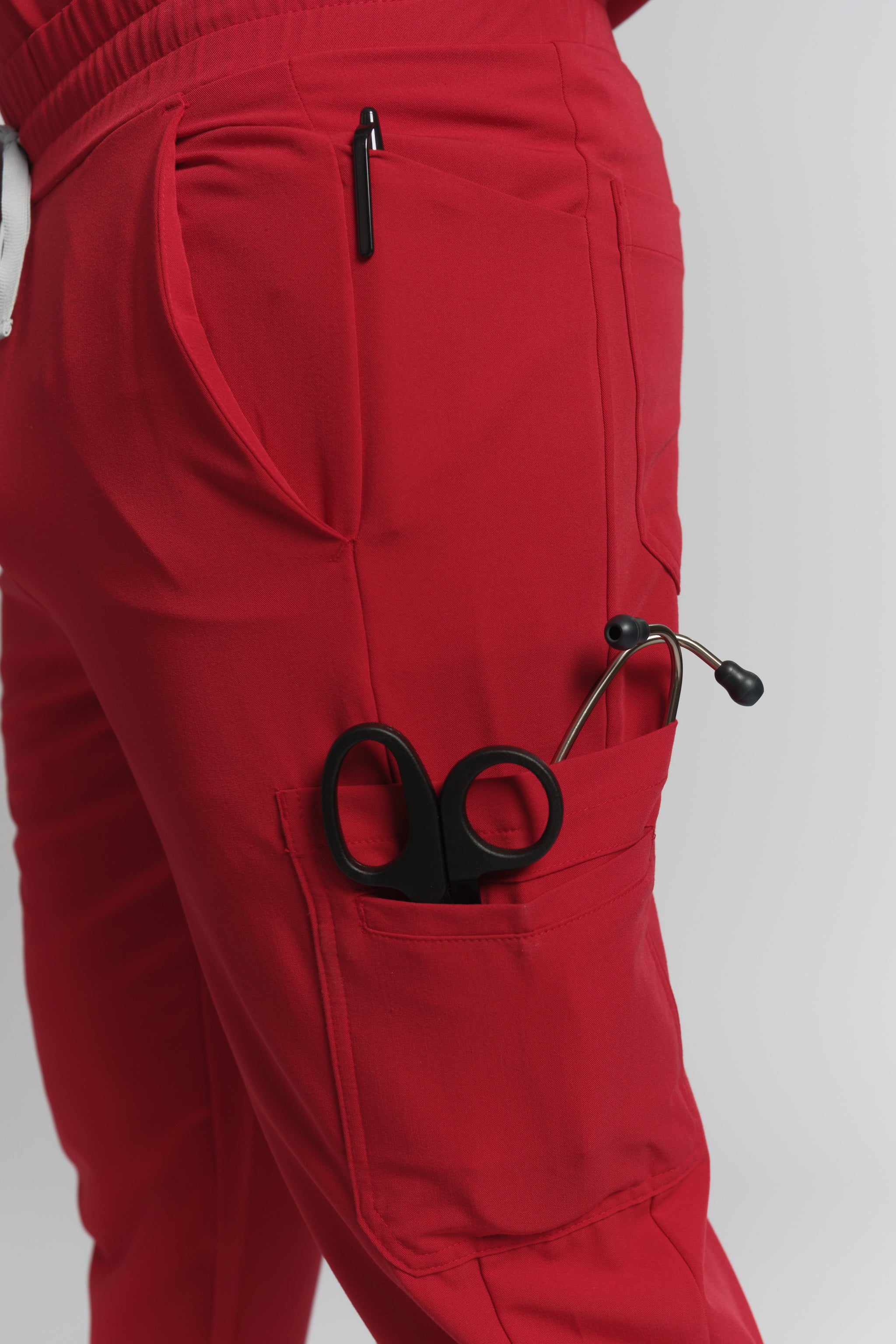 Kian Scrub Pants - Ruby Red