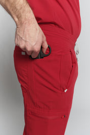 Kian Scrub Pants - Ruby Red