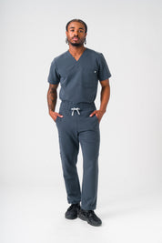 Luca Straight Scrub Pants -Pewter