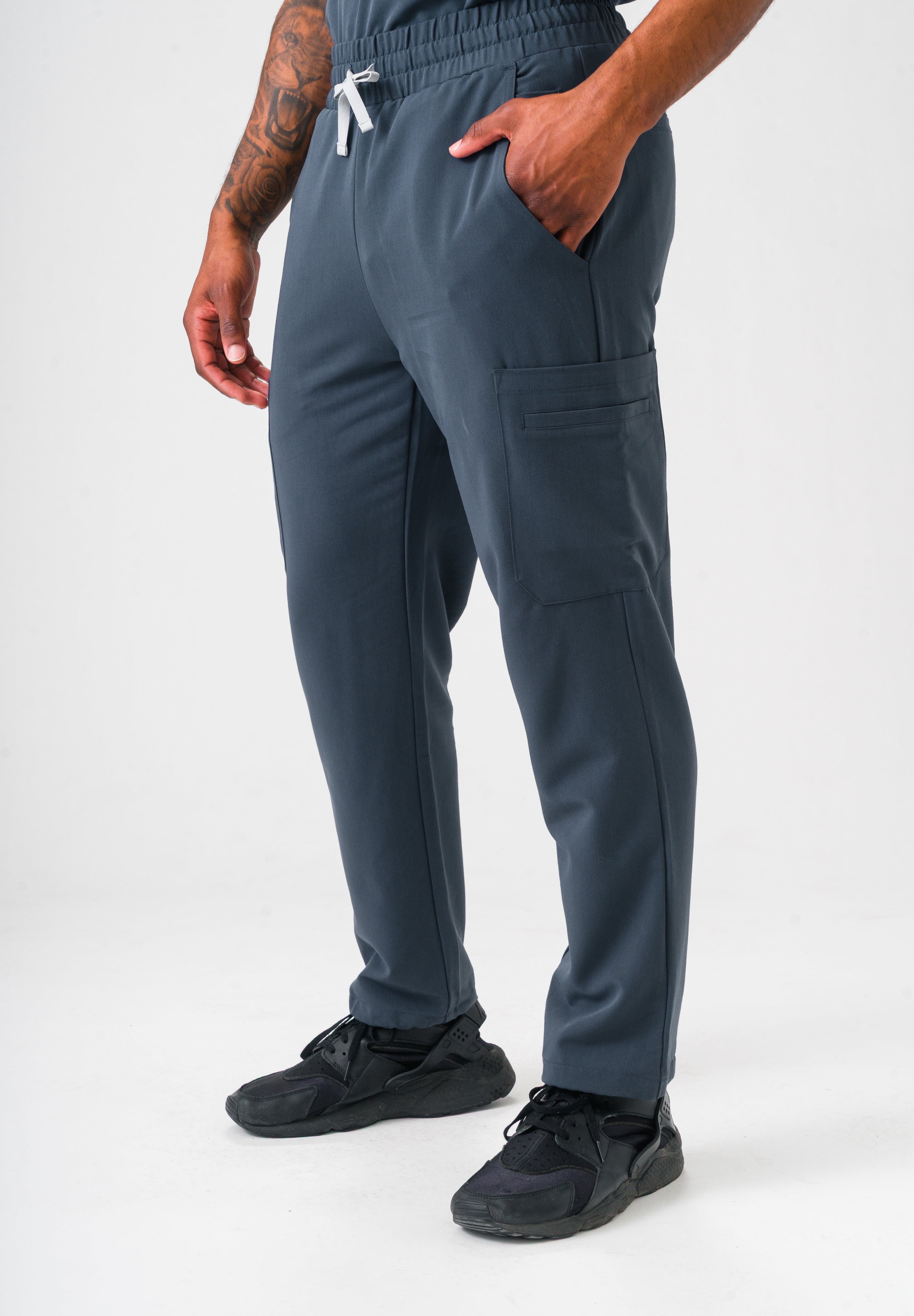 Luca Straight Scrub Pants -Pewter