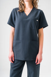 Victoria Scrub Top - Pewter