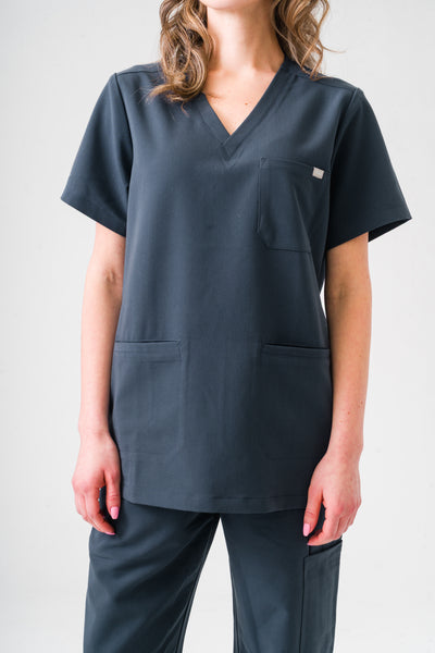 Blouse médicale Victoria - Gris Charbon