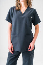 Victoria Scrub Top - Pewter