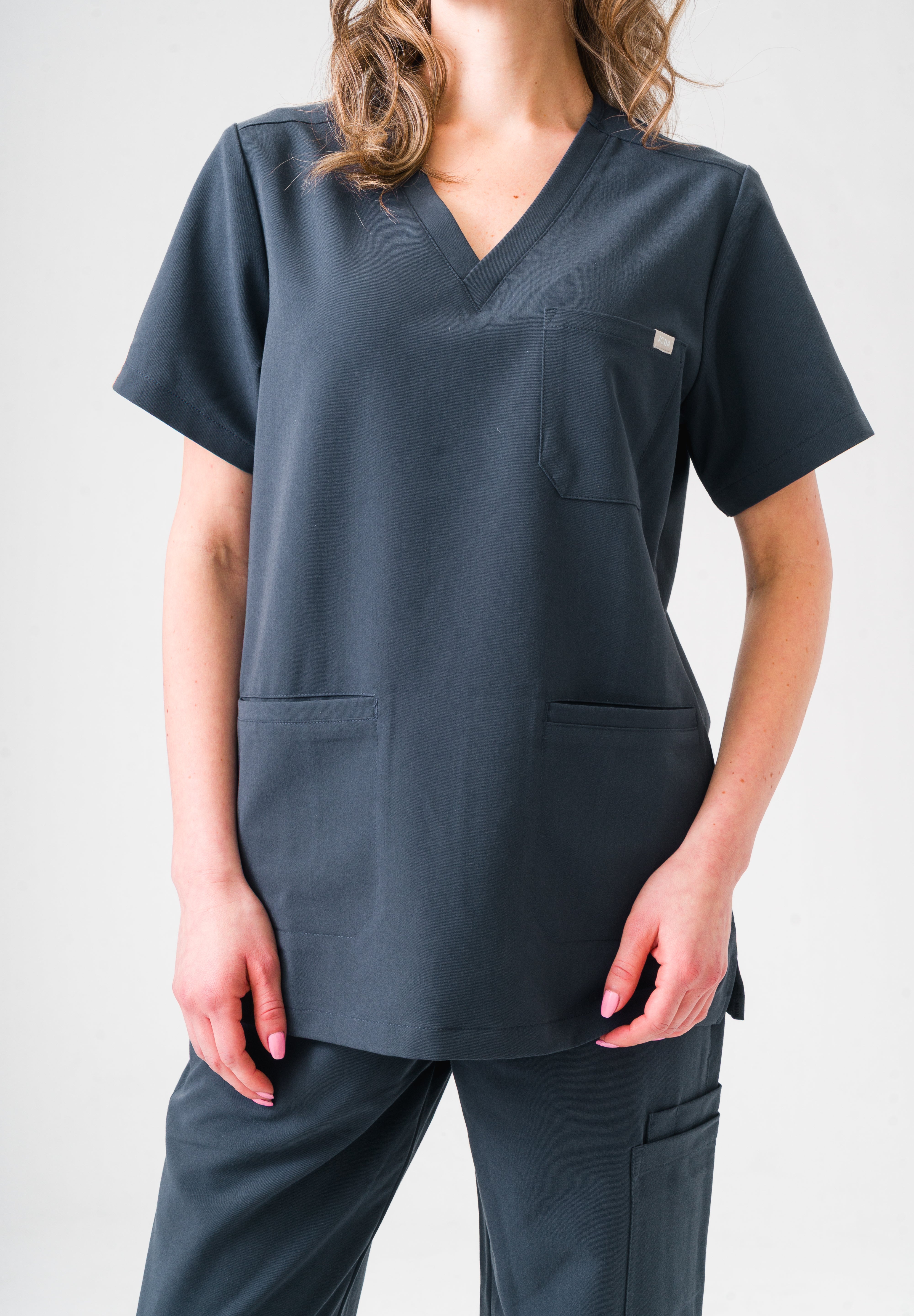 Victoria Scrub Top - Pewter