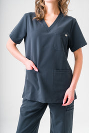 Victoria Scrub Top - Pewter