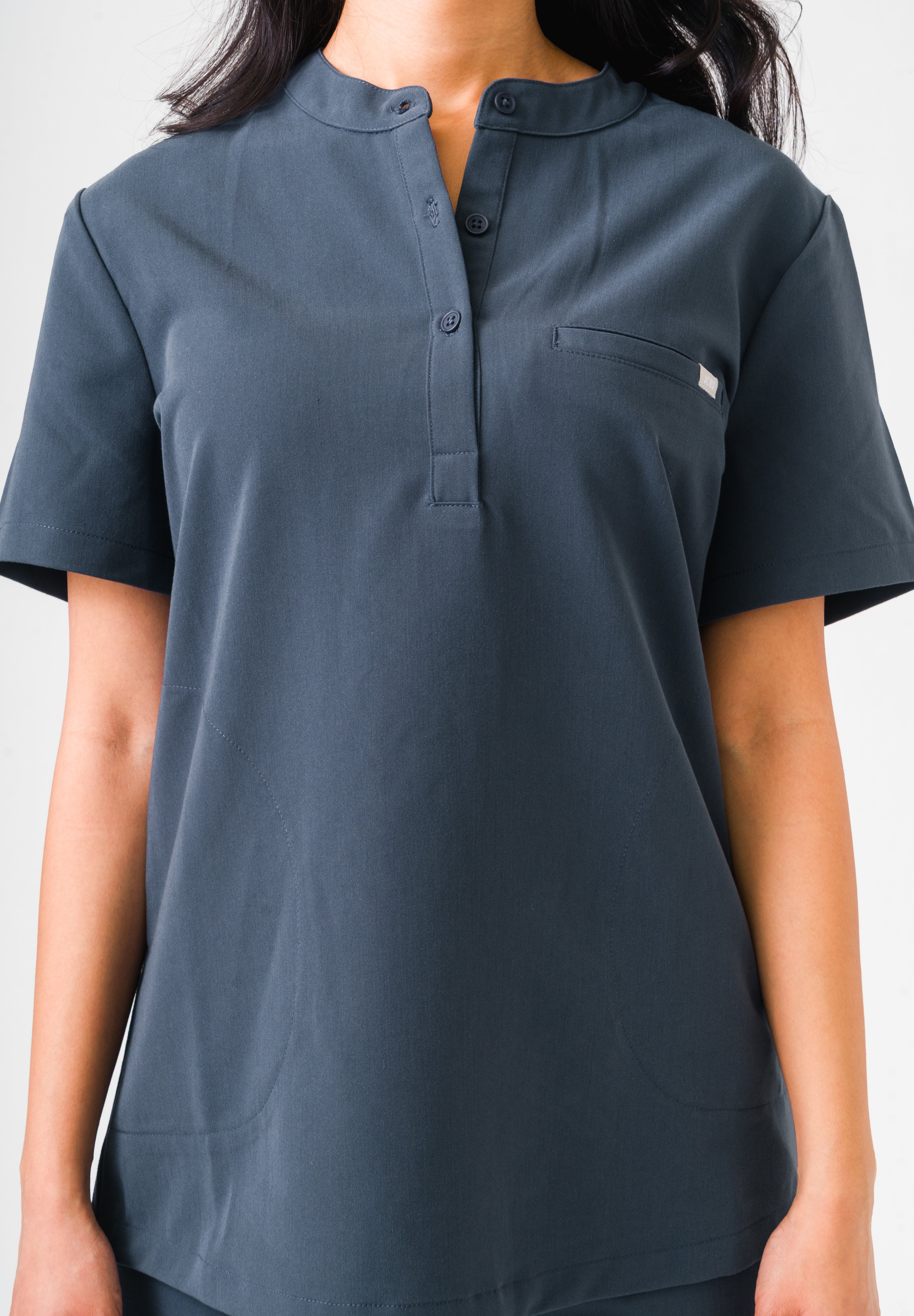 Gloria Scrub Top -Pewter