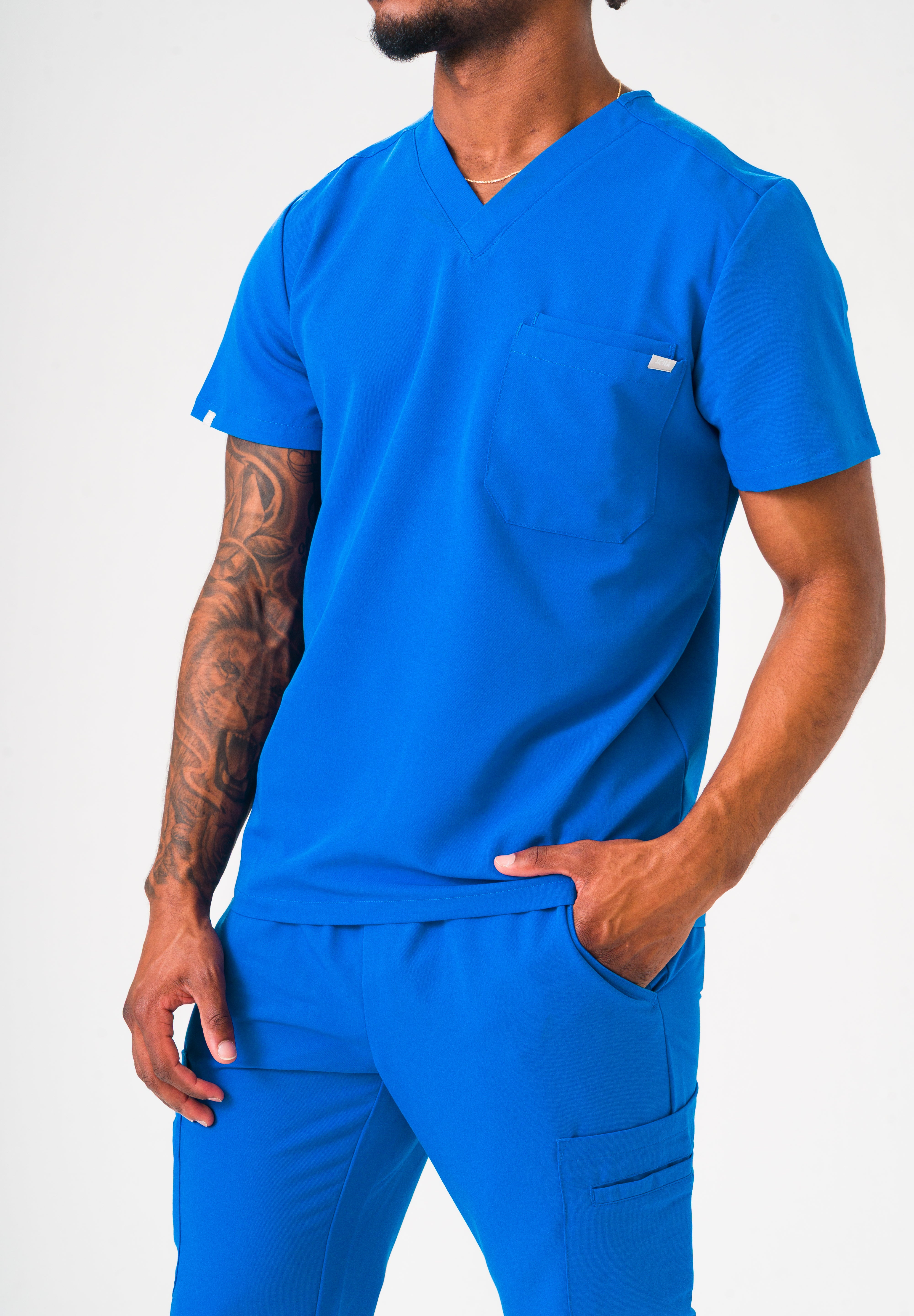 Liam Scrub Top - Royal Blue