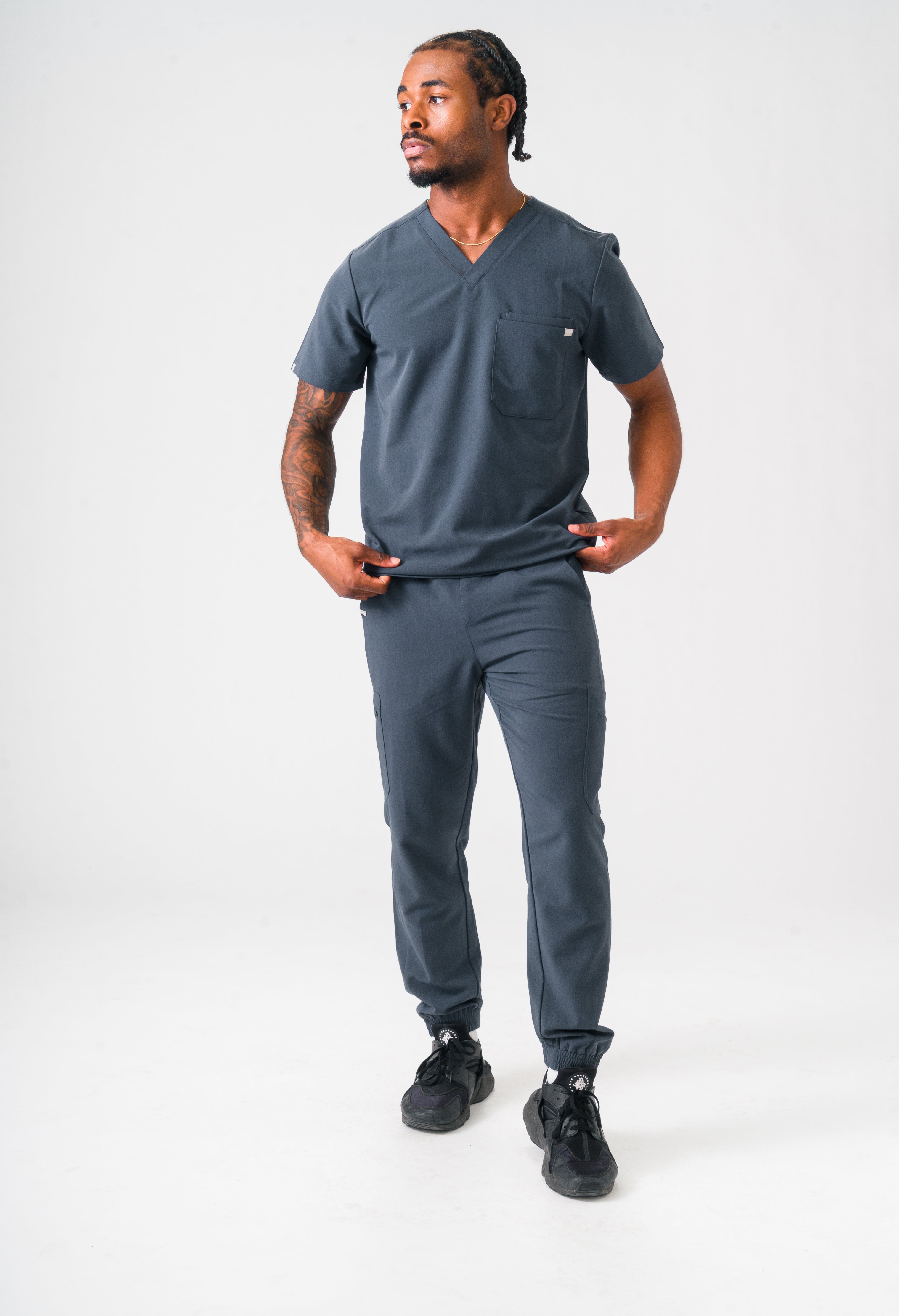 Liam Scrub Top - Pewter