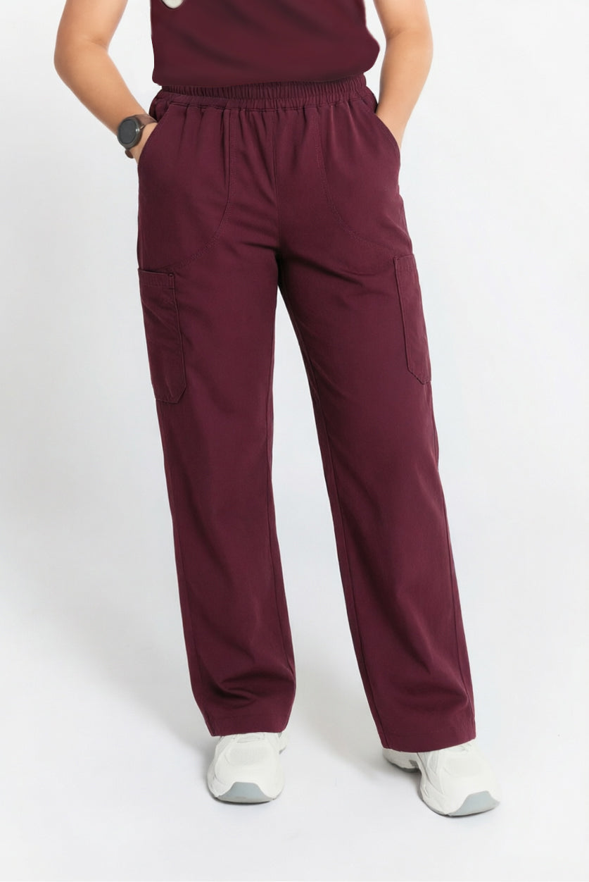 Mona Straight Leg Scrub Burgundy