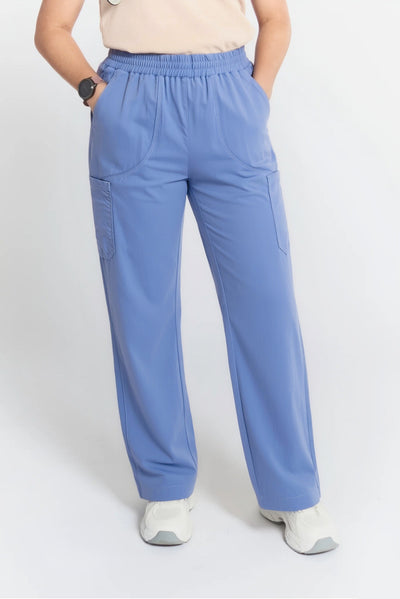 Pantalon médical Mona à coupe droite Bleu Céleste