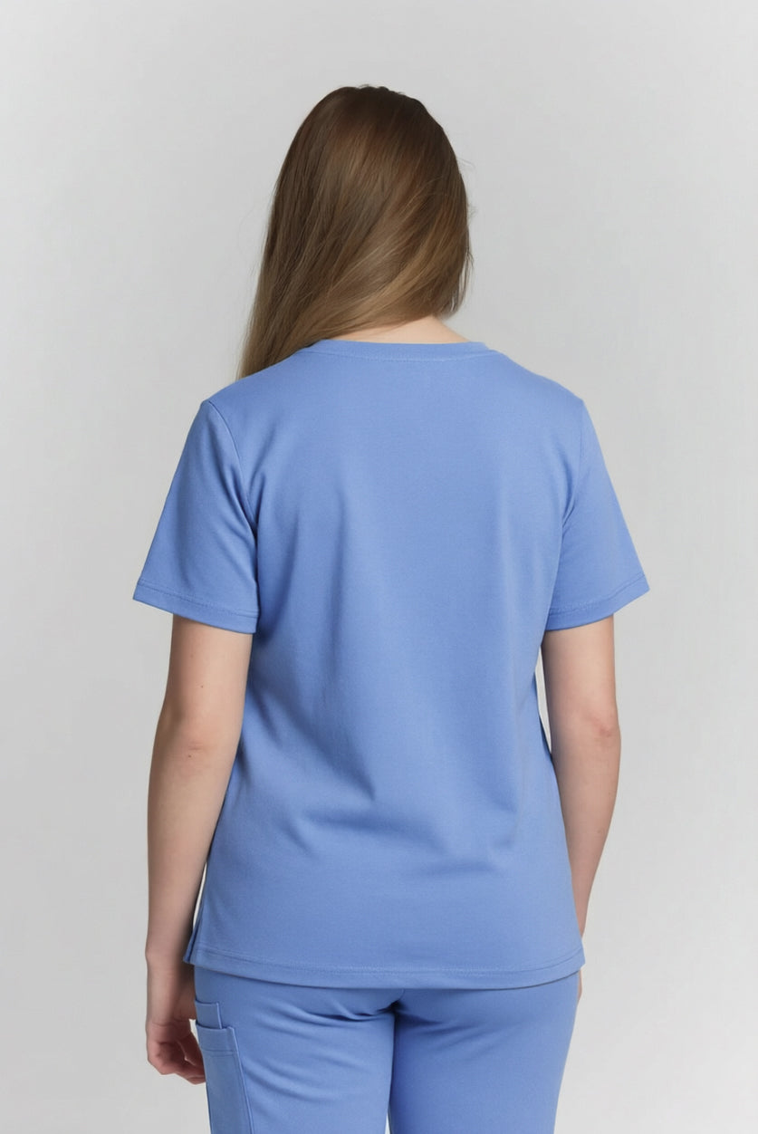 Rebecca Scrub Top Ceil Blue