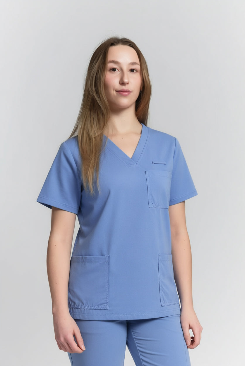 Rebecca Scrub Top Ceil Blue