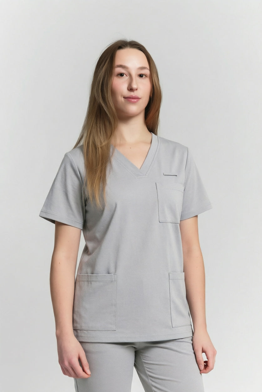 Rebecca Scrub Top Light Grey