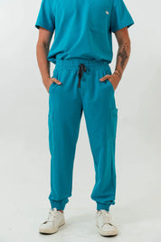 Pantalon médical de type jogging Kian - Bleu cyan