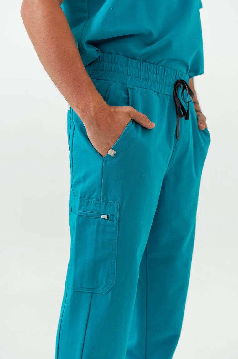 Pantalon médical de type jogging Kian - Bleu cyan