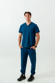 Liam Scrub Top - Abyss Blue