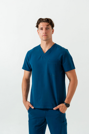 Liam Scrub Top - Abyss Blue