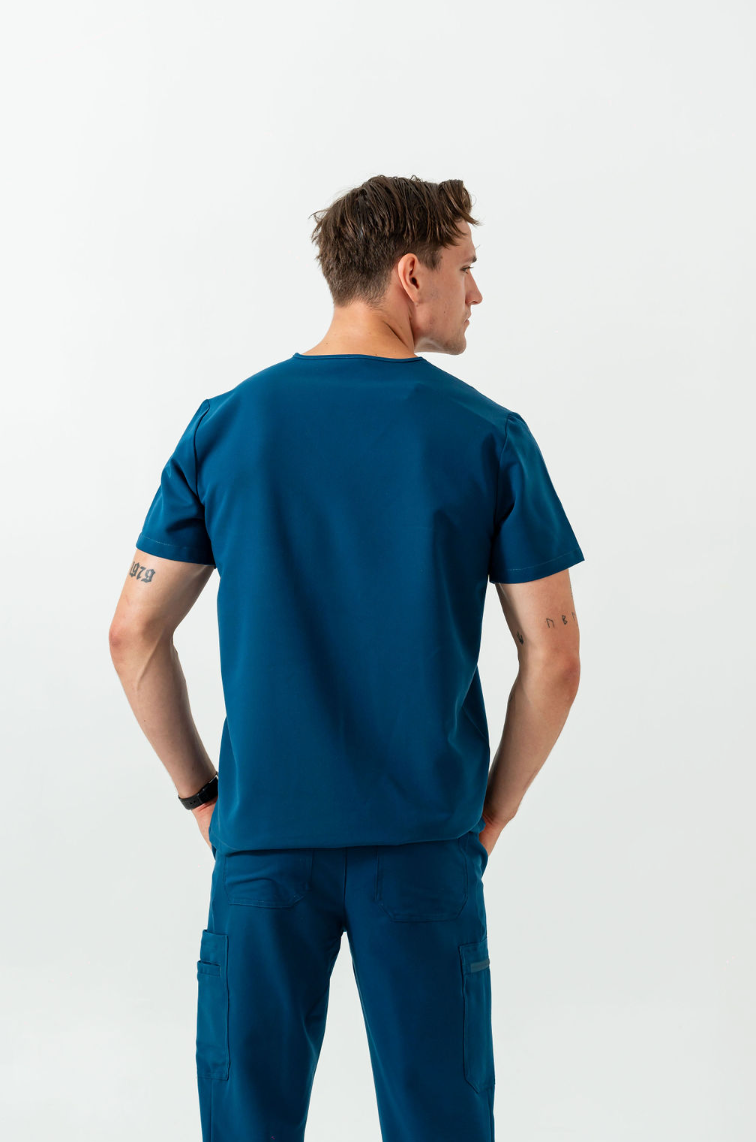 Liam Scrub Top - Abyss Blue