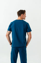 Liam Scrub Top - Abyss Blue