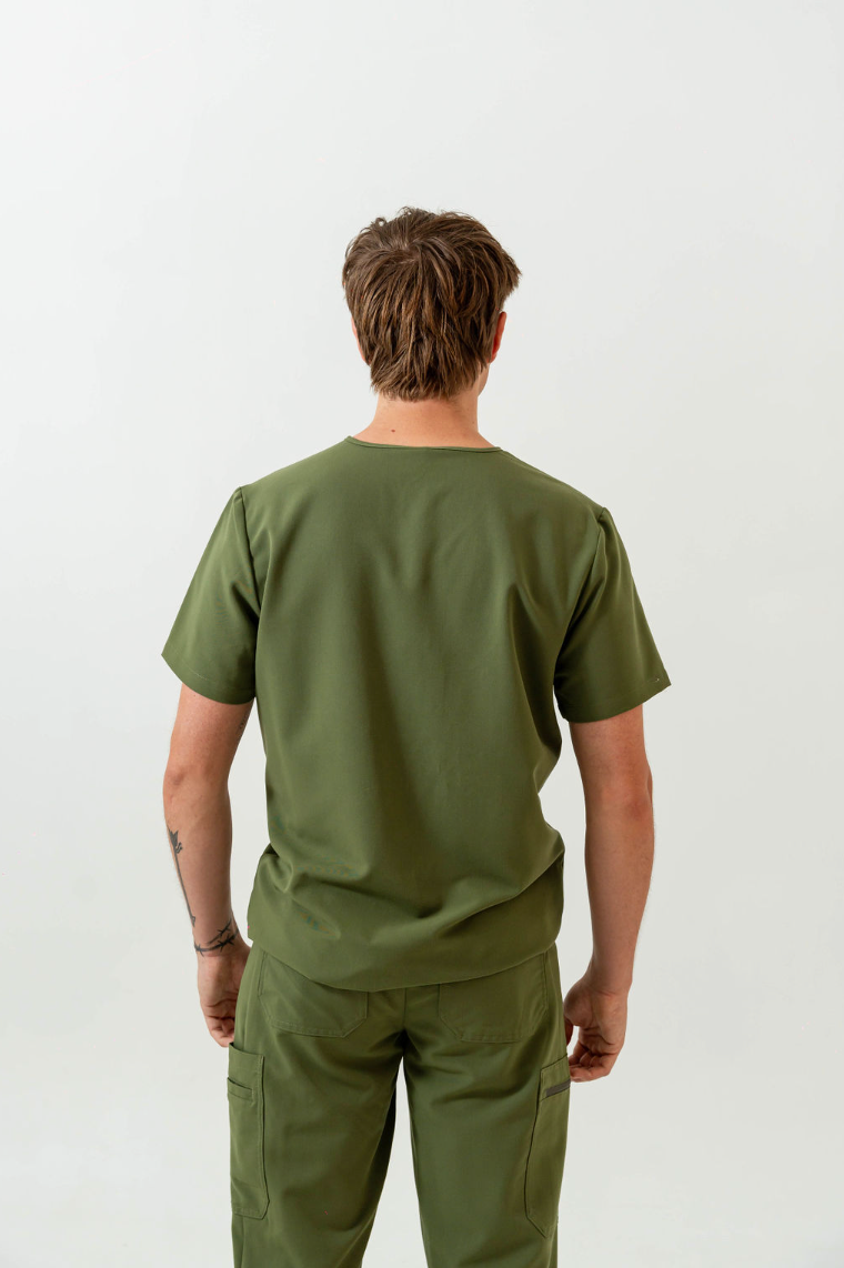 Liam Scrub Top - Mossy Green