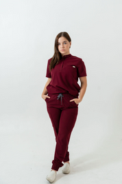 Anastasia Jogger Scrub Pants - Burgundy