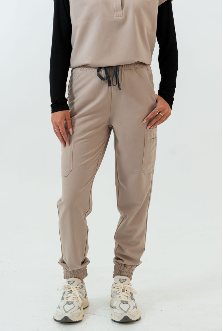 Anastasia Jogger Scrub Pants - Sandstone