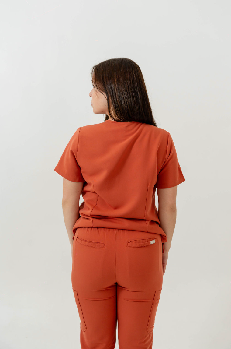 Victoria Scrub Top - Amber